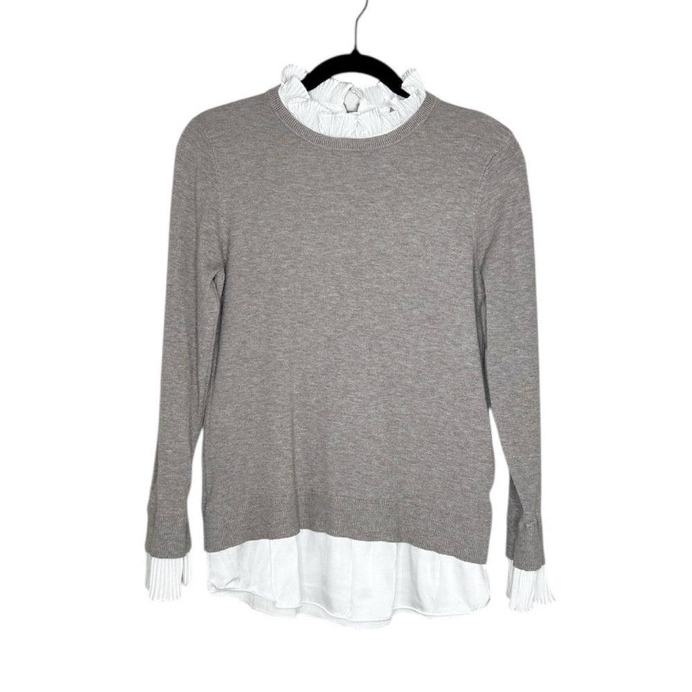VILA MILANO Ruffle Trim Wool Blend Sweater size Medium